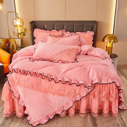 91家纺网 家纺一手货源 找家纺 （总）瑞宝2025新款轻奢水晶绒床裙四件套