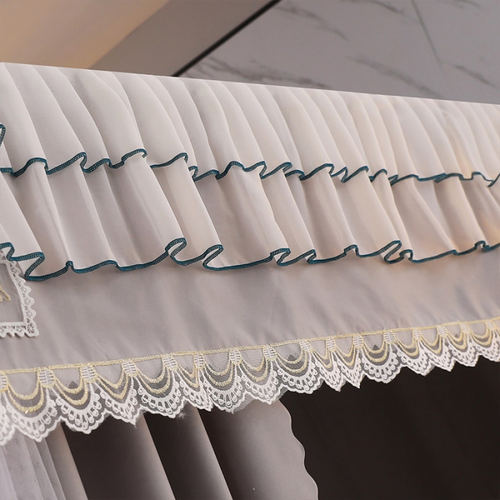 91家纺网 家纺一手货源 找家纺 艾晶美家纺 2021新款公主双杆落地双层床幔蚊帐 银灰