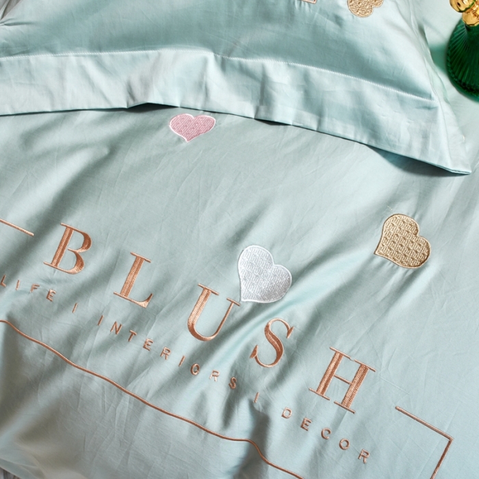 91家纺网 家纺一手货源 找家纺 杜先生 2021新款100支长绒棉刺绣四件套—漫时光 蔚蓝