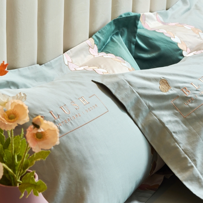 91家纺网 家纺一手货源 找家纺 杜先生 2021新款100支长绒棉刺绣四件套—漫时光 蔚蓝