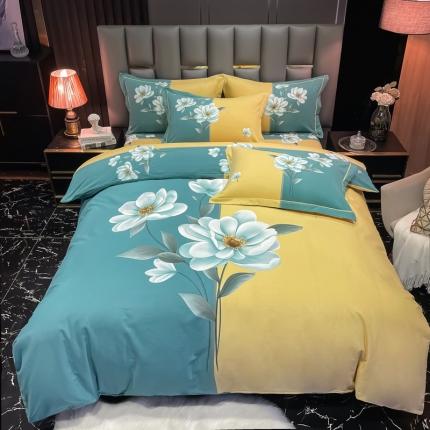 91家纺网 家纺一手货源 找家纺 （总2）金爱家 2021新款大版磨毛花卉系列四件套