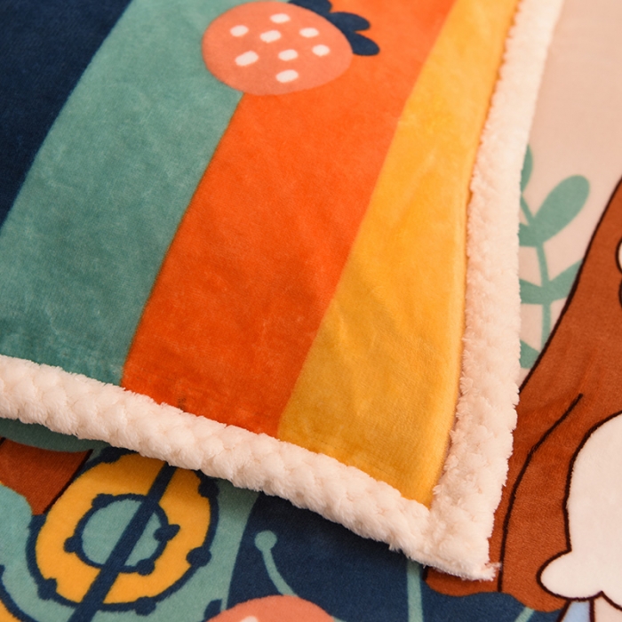 91家纺网 家纺一手货源 找家纺 眠博士 2021新款印花拼羊羔绒单被套 青春少女