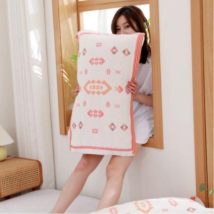 91家纺网 家纺一手货源 找家纺 （总）朴尔家纺 2021新品波西米亚风全棉四层纱布定位枕巾