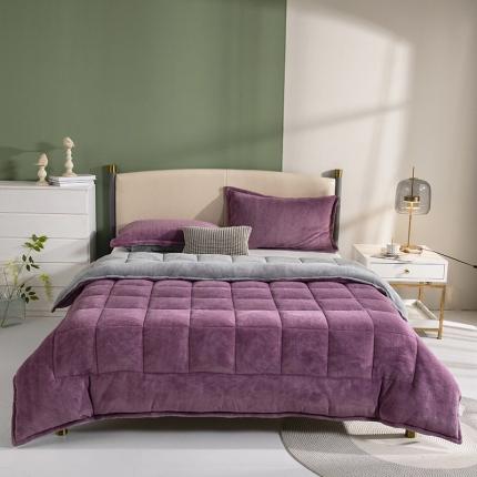 网客家纺 2024新款高克重加厚牛奶绒被芯 玫瑰紫