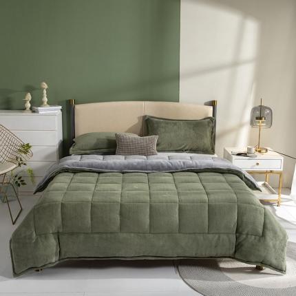 网客家纺 2024新款高克重加厚牛奶绒被芯 牛油果绿