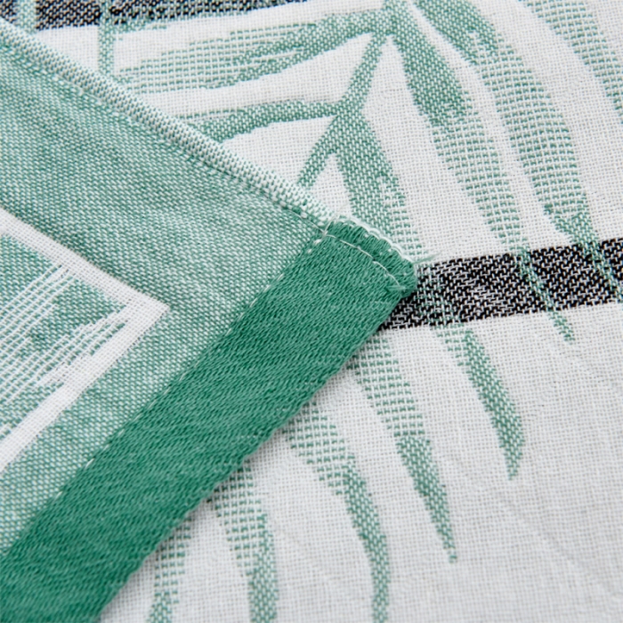 91家纺网 家纺一手货源 找家纺 2021新品混纺三层纱布定位枕巾热带草原-绿52*78cm