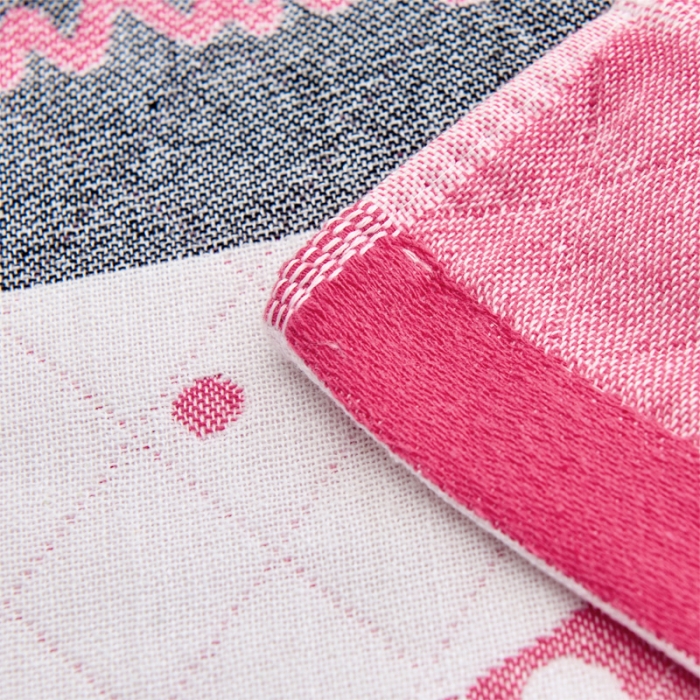 91家纺网 家纺一手货源 找家纺 2021新品混纺三层纱布定位枕巾幸福芭蕉-粉52*78cm