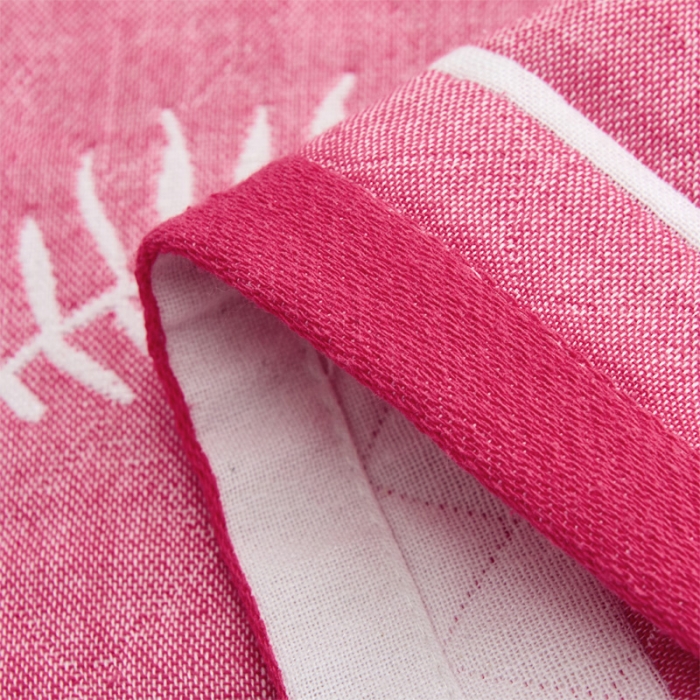 91家纺网 家纺一手货源 找家纺 2021新品混纺三层纱布定位枕巾幸福芭蕉-粉52*78cm