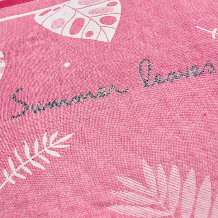 91家纺网 家纺一手货源 找家纺 2021新品混纺三层纱布定位枕巾幸福芭蕉-粉52*78cm