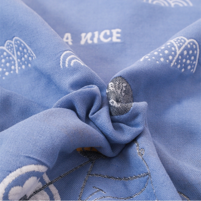 91家纺网 家纺一手货源 找家纺 朴尔家纺2021新款热销全棉加厚三层纱布定位枕巾一对自行车兰