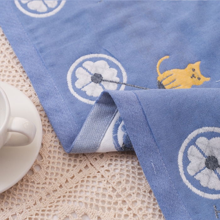 91家纺网 家纺一手货源 找家纺 朴尔家纺2021新款热销全棉加厚三层纱布定位枕巾一对自行车兰