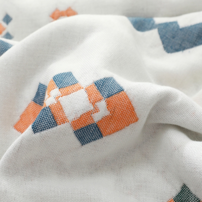 91家纺网 家纺一手货源 找家纺 朴尔家纺 2021新品波西米亚风全棉四层纱布定位枕巾爱丁堡兰