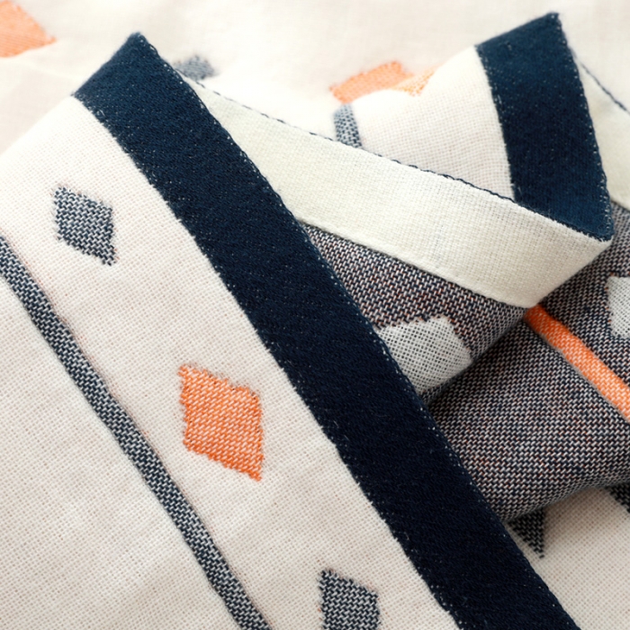 91家纺网 家纺一手货源 找家纺 朴尔家纺 2021新品波西米亚风全棉四层纱布定位枕巾 雷洛