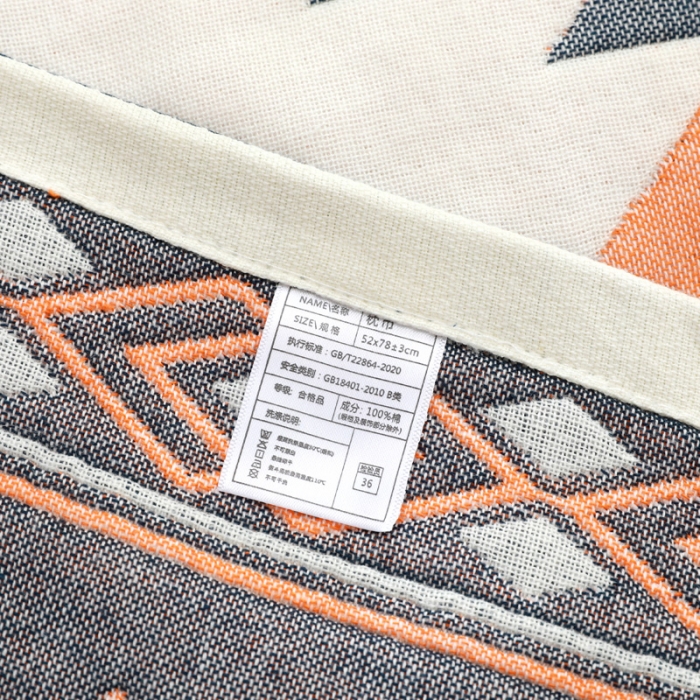 91家纺网 家纺一手货源 找家纺 朴尔家纺 2021新品波西米亚风全棉四层纱布定位枕巾 雷洛