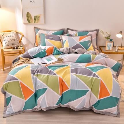 91家纺网 家纺一手货源 找家纺 小牛席业 2021新款 全棉牛奶绒四件套系列 神采飞扬