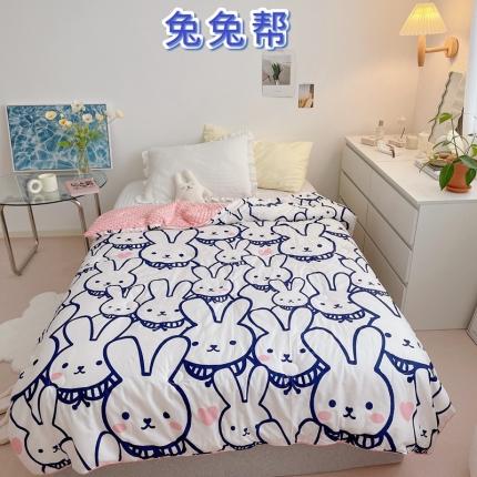 91家纺网 家纺一手货源 找家纺 星期八 2021新款韩国超ins进口安抚豆豆被子春秋被帮帮兔