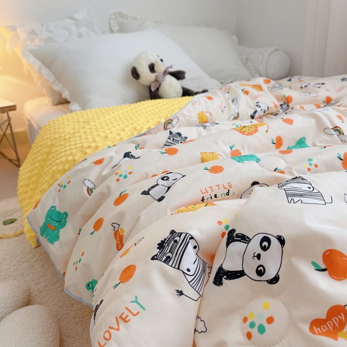 91家纺网 家纺一手货源 找家纺 星期八 2021新款韩国超ins进口安抚豆豆被子春秋被 狮子帮