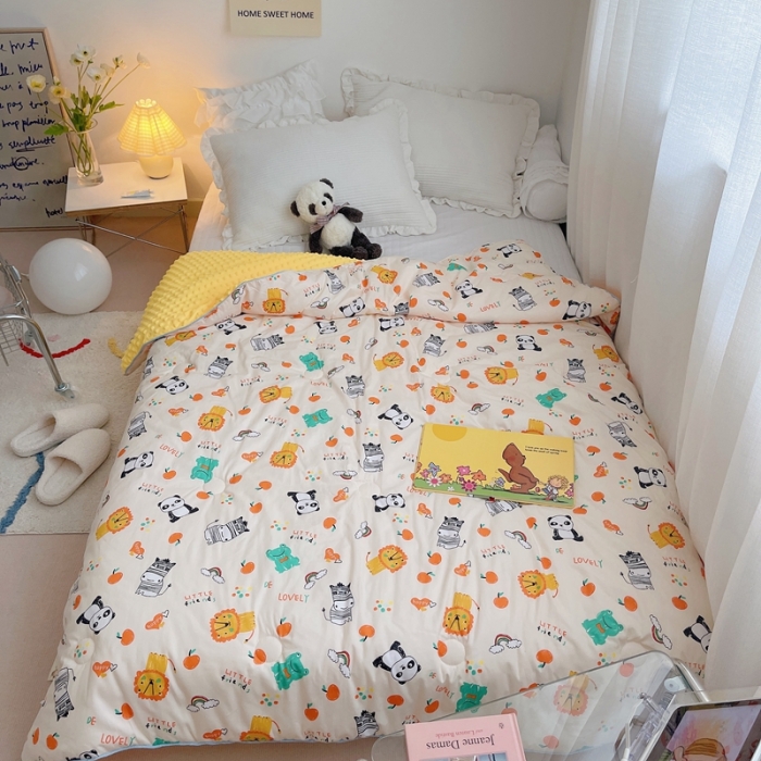 91家纺网 家纺一手货源 找家纺 星期八 2021新款韩国超ins进口安抚豆豆被子春秋被 狮子帮