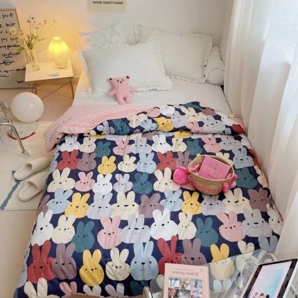 星期八 2021新款韩国超ins进口安抚豆豆被子春秋被 兔兔帮