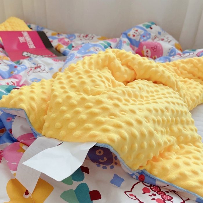 91家纺网 家纺一手货源 找家纺 星期八 2021新款韩国超ins进口安抚豆豆被子春秋被 兔兔乐园