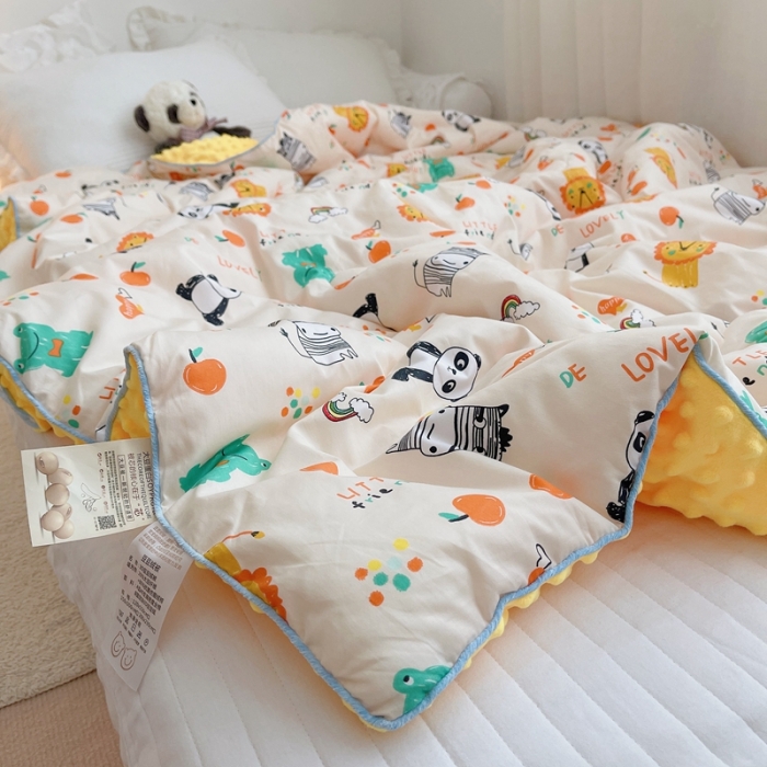 91家纺网 家纺一手货源 找家纺 星期八 2021新款韩国超ins进口安抚豆豆被子春秋被 小狮子