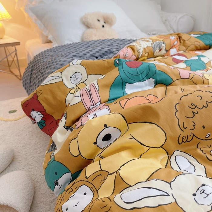 91家纺网 家纺一手货源 找家纺 星期八 2021新款韩国超ins进口安抚豆豆被子春秋被 熊出没