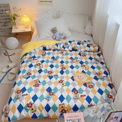 星期八 2021新款韩国超ins进口安抚豆豆被子春秋被 熊熊乐园