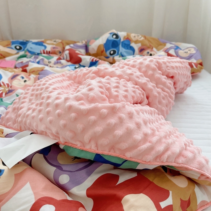 91家纺网 家纺一手货源 找家纺 星期八 2021新款韩国超ins进口安抚豆豆被子春秋被 紫小兔