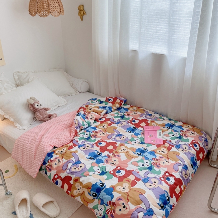 91家纺网 家纺一手货源 找家纺 星期八 2021新款韩国超ins进口安抚豆豆被子春秋被 紫小兔