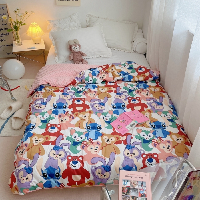 91家纺网 家纺一手货源 找家纺 星期八 2021新款韩国超ins进口安抚豆豆被子春秋被 紫小兔