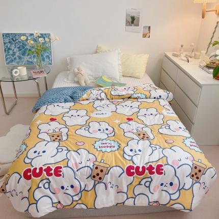 星期八 2021新款韩国超ins进口安抚豆豆被子春秋被 cute小兔