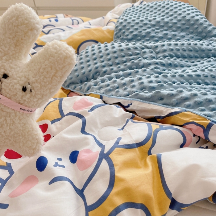 91家纺网 家纺一手货源 找家纺 星期八 2021新款韩国超ins进口安抚豆豆被子春秋被 cute小兔