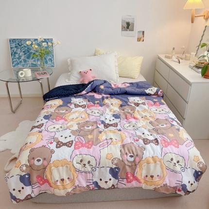 星期八 2021新款韩国超ins进口安抚豆豆被子春秋被 萌宠乐园