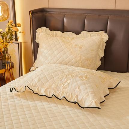 91家纺网 家纺一手货源 找家纺 瑞宝2025新款水晶绒法式单枕套 米白