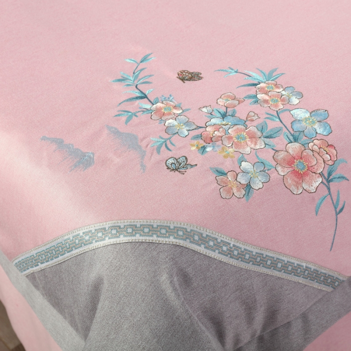 91家纺网 家纺一手货源 找家纺 不打烊家纺 2021新款春风拂面美容床罩套件 粉