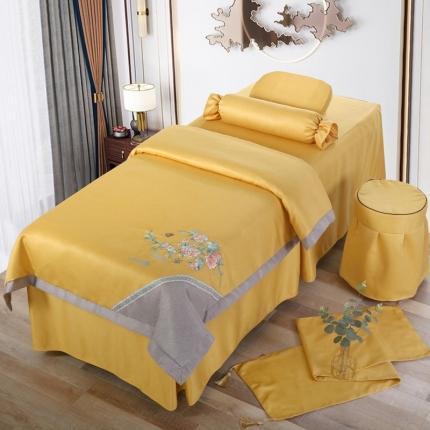 不打烊家纺 2021新款春风拂面美容床罩套件 黄