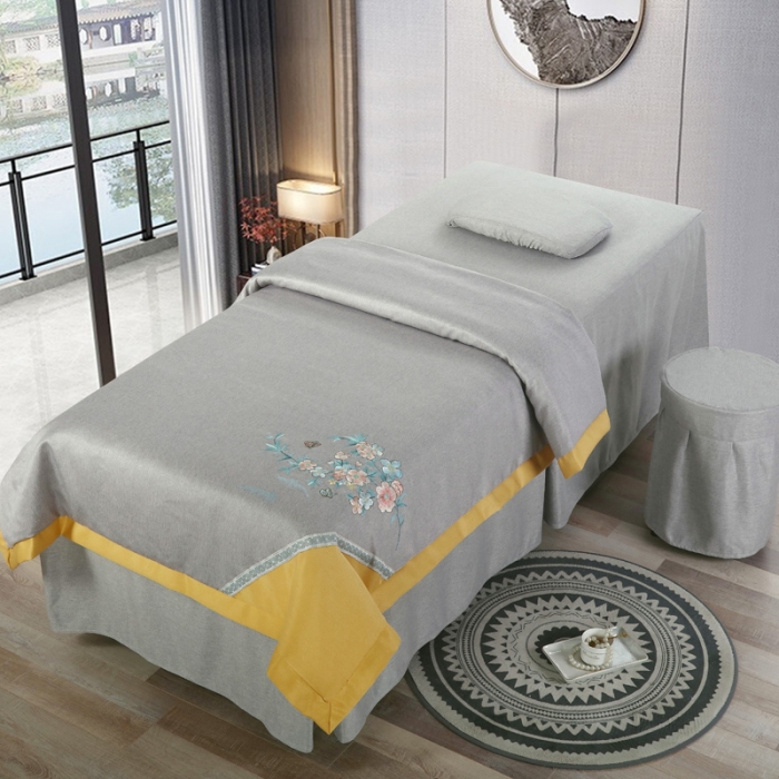 91家纺网 家纺一手货源 找家纺 不打烊家纺 2021新款春风拂面美容床罩套件 灰