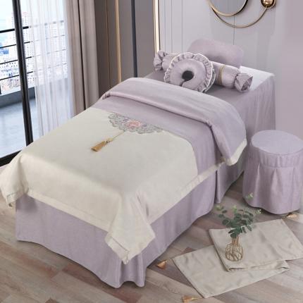 不打烊家纺 2021新款锦绣中华美容床罩 紫