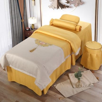 不打烊家纺 2021新款锦绣中华美容床罩 黄