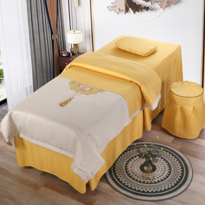 91家纺网 家纺一手货源 找家纺 不打烊家纺 2021新款锦绣中华美容床罩 黄