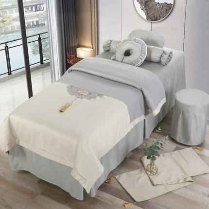 不打烊家纺 2021新款锦绣中华美容床罩 灰