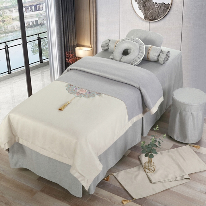 91家纺网 家纺一手货源 找家纺 不打烊家纺 2021新款锦绣中华美容床罩 灰