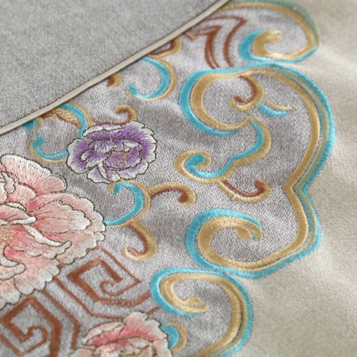 91家纺网 家纺一手货源 找家纺 不打烊家纺 2021新款锦绣中华美容床罩 灰