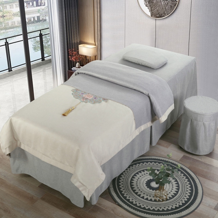 91家纺网 家纺一手货源 找家纺 不打烊家纺 2021新款锦绣中华美容床罩 灰