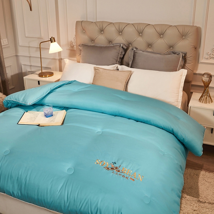 91家纺网 家纺一手货源 找家纺 天瑜家纺 2023洛卡棉冬被秋冬被子丝棉被芯 大豆被-孔雀兰