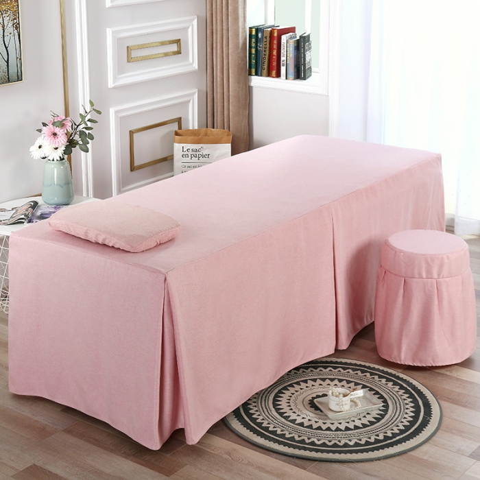 91家纺网 家纺一手货源 找家纺 不打烊家纺 2021新款空谷幽兰美容床罩 粉色