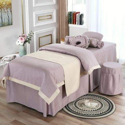 不打烊家纺 2021新款空谷幽兰美容床罩 浅紫