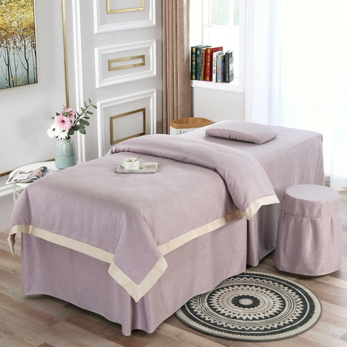 91家纺网 家纺一手货源 找家纺 不打烊家纺 2021新款空谷幽兰美容床罩 浅紫