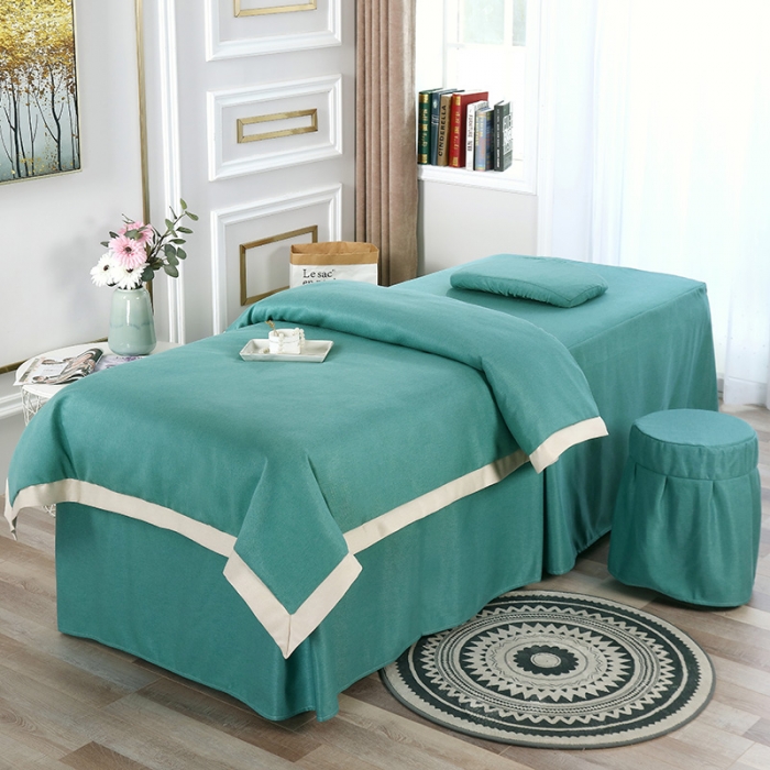 91家纺网 家纺一手货源 找家纺 不打烊家纺 2021新款空谷幽兰美容床罩 湖蓝