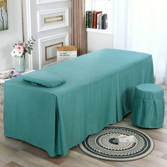 91家纺网 家纺一手货源 找家纺 不打烊家纺 2021新款空谷幽兰美容床罩 湖蓝